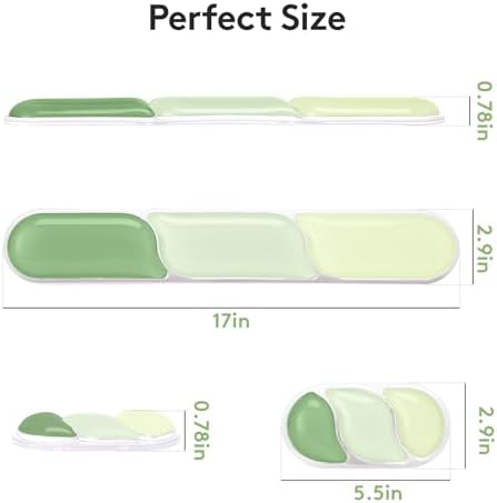 Gel Wrist Rest for Keyboard Mouse, Ergonomic Wrist Support Mouse Pad for Easy Typing Pain Relief, Comfortable Keyboard Wrist Pad, 2 PCS, Green Color Block