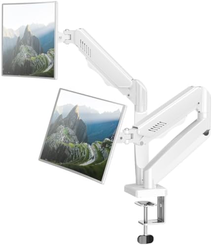 Dual Monitor Arm Desk Mount Fits Max 32 inch Screens, Holds 4.4 to 19.8lbs