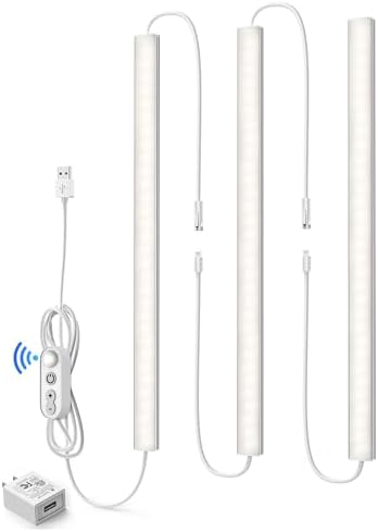 Motion Sensor Dimmable Under Cabinet Lighting, 4500K 12-inch 3 Pack