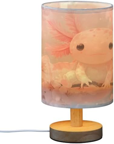 ALAZA Axolotl Cherry Blossom Flower Spring Decor Bedside Table Lamp with USB Port for Bedroom Nightstand Office Desk LED Bulb Included
