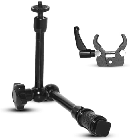11" Magic Arm Clamp Mount, Camera Monitor Holder with Cold Shoe