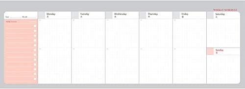 PAPERIAN Brilliant 2021 Blue Wirebound Undated Weekly Planner Pad Scheduler (12 x 4.4 inches)