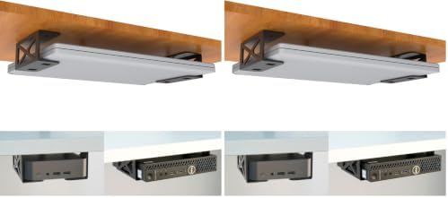 Under Desk Laptop/Mini PC Storage Mount,CPU Holder,Compatible with Dell OptiPlex,Mac Book,Mac mini and More. (Pack of 2)