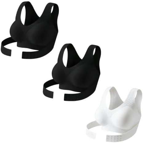 Posture Corrector Bras Women Front Closure Cross Back Wireless Posture Bra