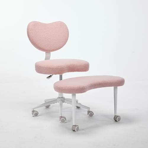 Cross Legged Home Office Desk Chair with 360 Swivel Footstool, 300lb