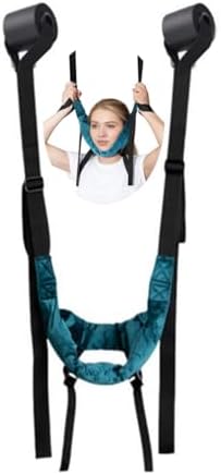 Portable Cervical Traction Harness Neck Stretcher for Home-Adjustable Neck Traction Strap for Neck Fatigue Relief for Adults (Over Door Design)