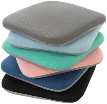 Memory Foam Chair Cushion Non-Slip Seat Cushion with Breathable Fabric Removable Zipper Cover Square Comfort Chair Pad for Office Chair, Desk Chair, Car Seat, Wheelchair (Grey, 18"x18")