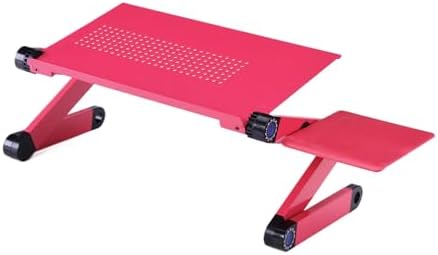 Adjustable Lap Desk Laptop Computer Portable Multifunctional Ergonomic Vented Table Stand Tray Mount Holder(480 * 260mm with Mouse Pad, Pink)