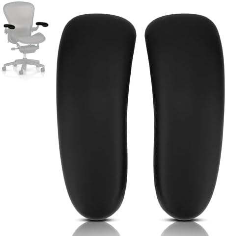 Chair Armrest Replacement Arm Pads Caps for Herman Miller Remastered Aeron Chair – Compatible with Remastered Version Only, Black 1 Pair(Not for Classic Aeron)
