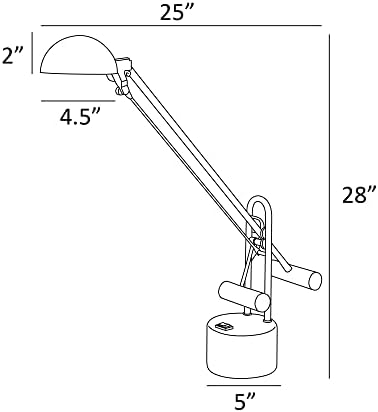 Lite Source LS-306PS Halotech 29-Inch 8W LED Desk Lamp, Polished Steel , Silver, 25x28x4.5