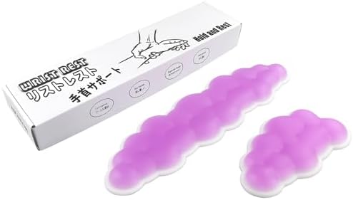 PU Gel Material Computer Keyboard Mouse Wrist Rest, Ergonomic Design, Relieving Typing Pain, Keyboard pad Supporting arm, Mouse pad Supporting Wrist, Anti-Skid PU Base, Office, Home, Games (Purple)