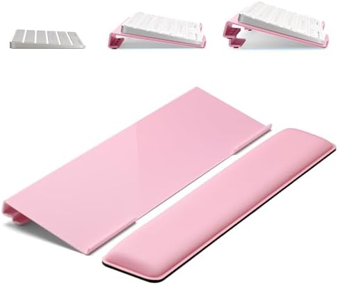 Adjustable Computer Keyboard Stand for Desktop, Keyboard Wrist Rest(Pink)