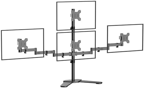 Pholiten Quad Monitor Freestanding Mount for 13-32 Inch Screens