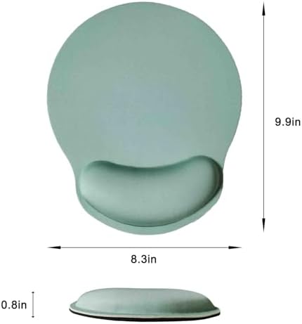 Mouse Pad with Wrist Support, Ergonomic Mouse Pad with Memory Foam Wrist Rest Cushion, Non-Slip Rubber Base Gaming Mice Pad for Home Office Computer Laptop, Green