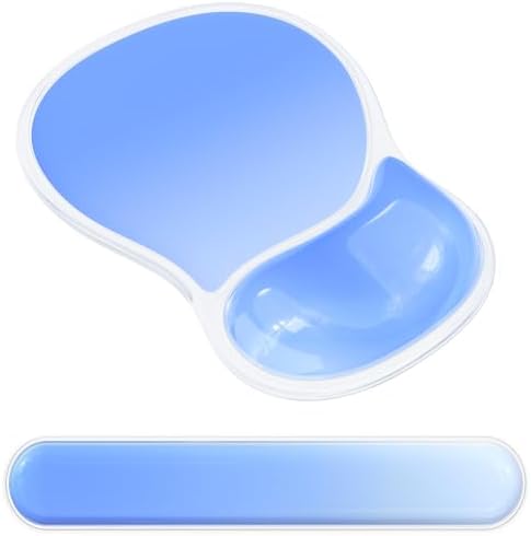 AKIT Ergonomic Mouse Pad and Keyboard Wrist Rest Set, Gel Mousepad, Blue
