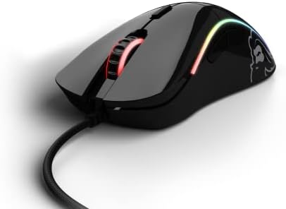 GLORIOUS Gaming Model D Wired Gaming Mouse - 68g Superlight Honeycomb Design, RGB, Ergonomic, Pixart 3360 Sensor, Omron Switches, PTFE Feet, 6 Buttons - Glossy Black