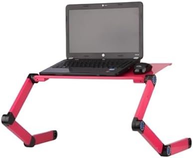 Adjustable Laptop Computer Lap Desk Portable Multifunctional Cooling Ergonomic Vented Table TV Bed Tray Stand Mount Holder (420 * 260mm, Pink)