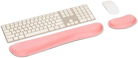 Mind Reader Ergonomic Wrist Rest Set, Keyboard and Mouse Support with Memory Foam, Non-Slip Base, Office and Gaming, Pink