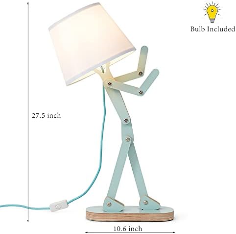 Cool Kids Wood Desk Lamp for Room Bedroom, Bulb Included, Pea Green