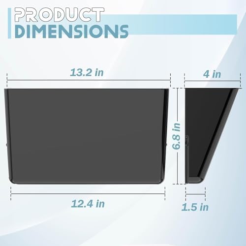 MINDEPOT 8 Pockets Acrylic Wall File Organizer, Wall File Holder Black