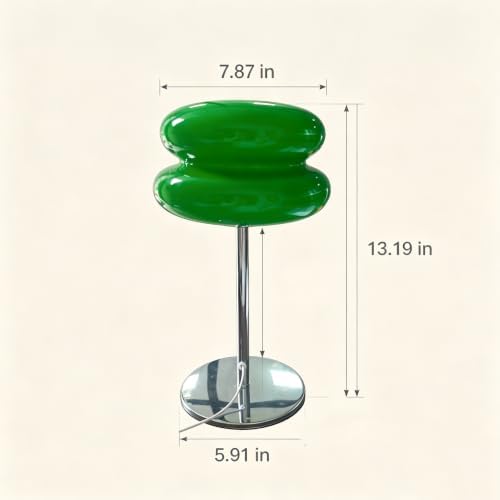 Bedroom Mushroom lamp, Medieval Modern Bedside Table lamp for Night Stands, Vintage dimmable Small Lamps, Cute Cool Desk Lamps Home Room Aesthetic Decor for Living Room(Green)