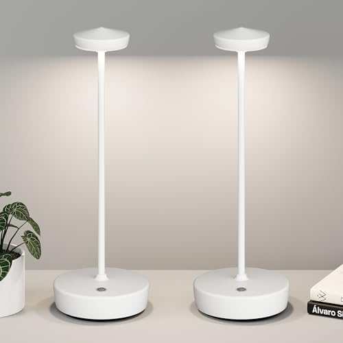 TBBGA Cordless Table Lamp Rechargeable 2 Pack, 5000mAh Battery Table Light