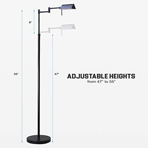 O'Bright Brook Adjustable Dimmable LED Pharmacy Floor Lamp, Black