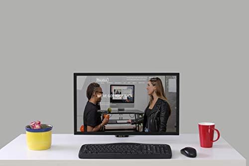 Rocelco Premium Desk Computer Monitor Mount with USB 2.0 and Audio Port - Fits Single 13" - 27" LED LCD Flat Screen - Pneumatic Full Motion Assist Adjustable Arm - Grommet and C Clamp - Black (R MA1)