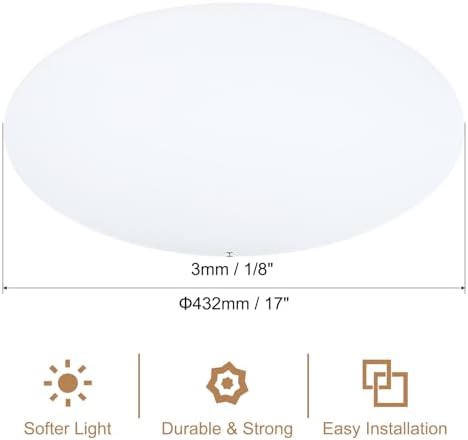 PATIKIL Lampshade Diffuser, 17" Diameter Round Diffuser for Drum Lampshades Pendants Light, DIY Light Shield, Frosted White