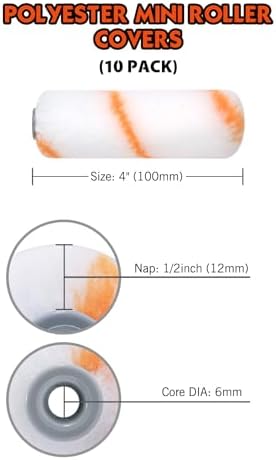 ROLLINGDOG 4 inch Small Paint Roller Covers