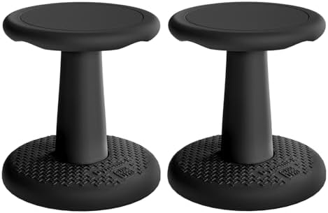 Gpack-pro Kids Wobble Stools, 2-Pack, 15.3-Inch Active Seating, Black