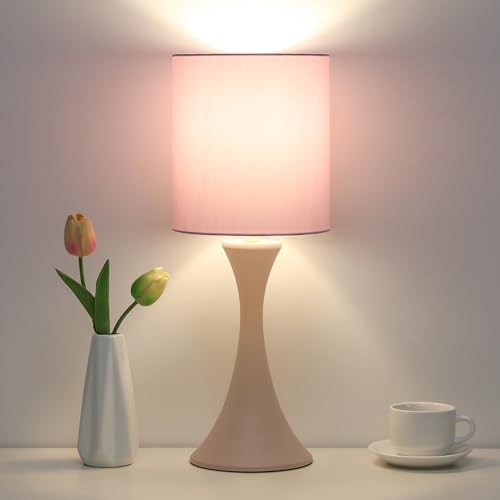 Touch Table Lamp, 3 Way Touch Control Desk Lamp, Small Pink Bedside Lamp