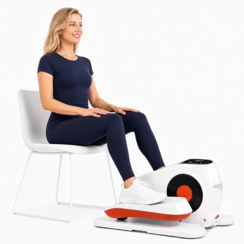 Under Desk Elliptical Machine, 16-Speed Electric Elliptical Leg Exerciser as Seen on TV for Seniors, Quiet Portable Seated Pedal Exerciser for Home with Auto & Manual Modes, and Remote Control