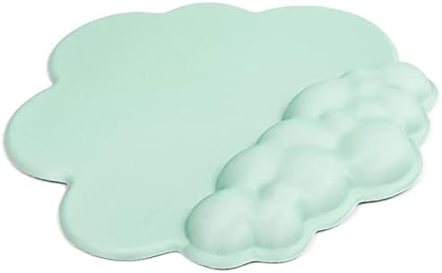 Gaming Mouse Pad Wrist Rest,Ergonomic Cloud Wrist Rest Mousepad with Gel Memory Foam,Non-Slip Rubber Base,Comfortable Mouse Pad for Home Office,Laptop,Mac,Lightweight,Easy Pain Relief (Light Green)
