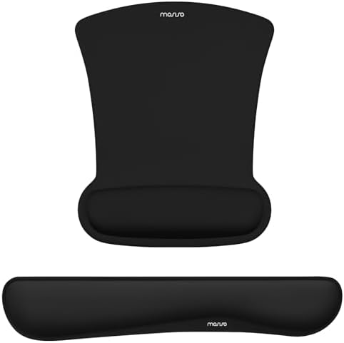MOSISO Wrist Rest Support for Mouse Pad & Keyboard Set, Black