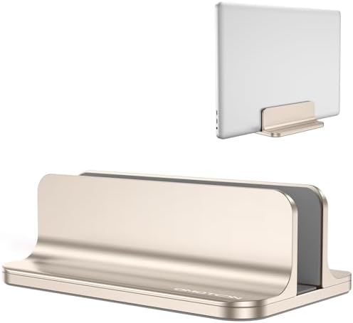 OMOTON Vertical Laptop Stand Holder, Adjustable Dock for MacBook, Starlight