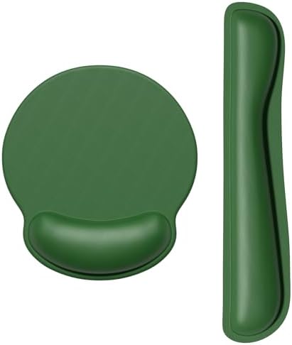 Dapesuom Keyboard Wrist Rest and Mouse Pad with Wrist Support, Cute Memory Foam Cushion for Keyboard and Mouse Set, Ergonomic Pad Rests with Non Slip Base for Easy Typing & Pain Relief, Forest Green