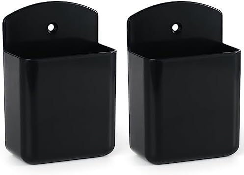 2 Pcs Remote Control Holder Wall Mount, TV Controller Holder, Self Adhesive Remote Holder, Wall Pen Holder Storage Accessories for Home Office School(Black)