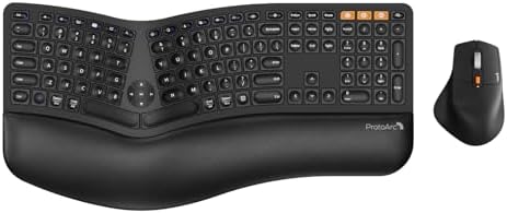 ProtoArc EKM01 Plus Wireless Ergonomic Keyboard Mouse Combo - Black