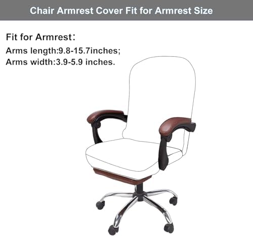 Office Chair Arm Covers, Armrest Slipcover Pads Elbows Forearms Slipcovers Stretch Dirt Resistant Armchair Chairs Washable Covering Elastic Seat Hand Protector Stretchable Band Slip