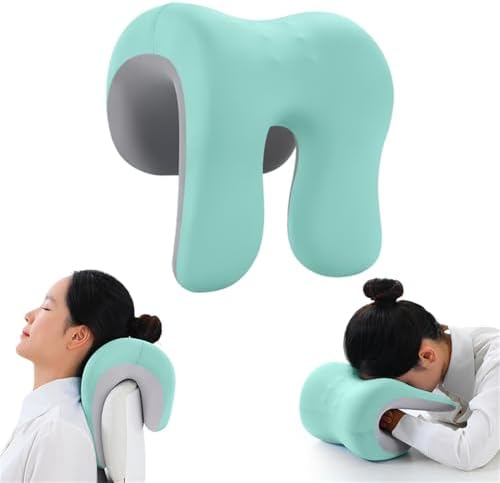 chislim Neck Support for Office Chair,Memory Foam Desk Pillow for Napping,Washable Cover,Fits Most Office Chair (Green)