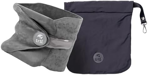 Trtl Pillow - Scientifically Proven Neck Support Travel Pillow for Airplanes - Lightweight and Machine Washable - Ergonomic Design for Traveling on Cars and Trains - Grey