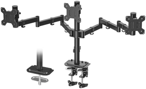 Suptek Triple LED LCD Monitor Desk Mount Heavy Duty Fully Adjustable Stand for 3 / Three Screens up to 27 inch (MD6463)