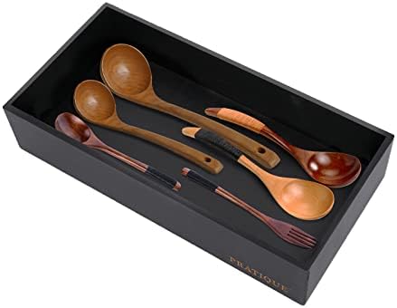 PRATIQUE Bamboo Drawer Organizer - Kitchen Utensil Organizer Silverware Tray Cutlery Holder，Office Desk Supplies and Accessories,12 * 5.9 * 2.6,Black