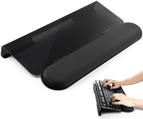 JIKIOU Computer Keyboard Wrist Rest Stand with Wrist Pad for Desktop Black