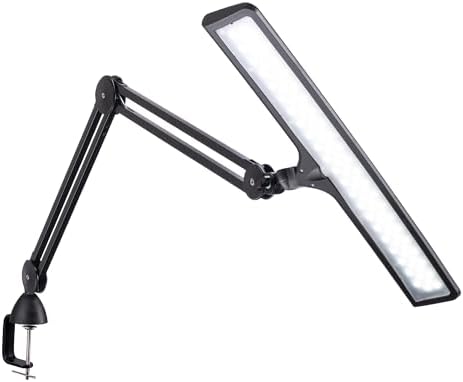 daylight Lumi Task Lamp - Professional 4000 Lux LED Desk Lamp, Adjustable, Color Accurate, Eye-Caring for Office, Home Office, Artist, and Reading - Black