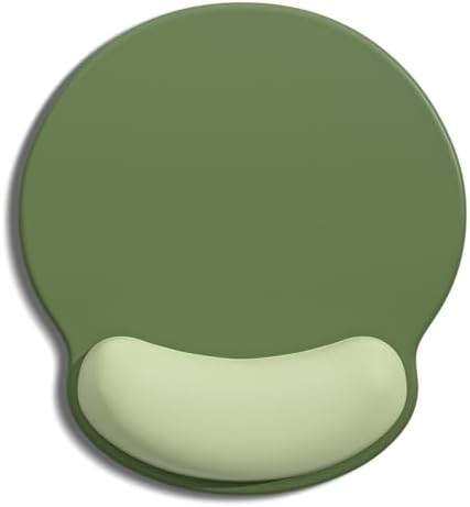 Auhoahsil Ergonomic Mouse Pad with Wrist Rest, Comfortable Silicone Non-Slip Computer Pain Relief Gel Mouse Mat with Wrist Support for Gaming, Work, Office, Women & Men, Cute Pattern, Green