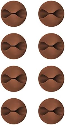 CHEFBEE 8 Pack Adhesive Cable Clips Cord Organizer for Desk, Coffee