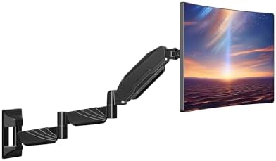 MOUNTUP Long Arm Monitor Wall Mount for 17-32” Screens, Supports 4.4-17.6lbs, Long Reach Arm Extends Up to 27.97”, Copmuter Wall Mount Monitor Arm, Full Motion Tilt Swivel Rotation, VESA 75x75 100x100