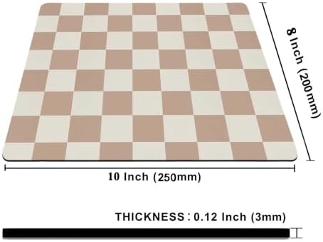 Brown Checkered Mouse Pad with Non-Slip Rubber Base, Modern Aesthetic Mouse Pads for Desk Decorative Gaming Mousepad Desk Accessory for Office